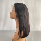Natural Color Straight Curly Full Frontal Bob Wig